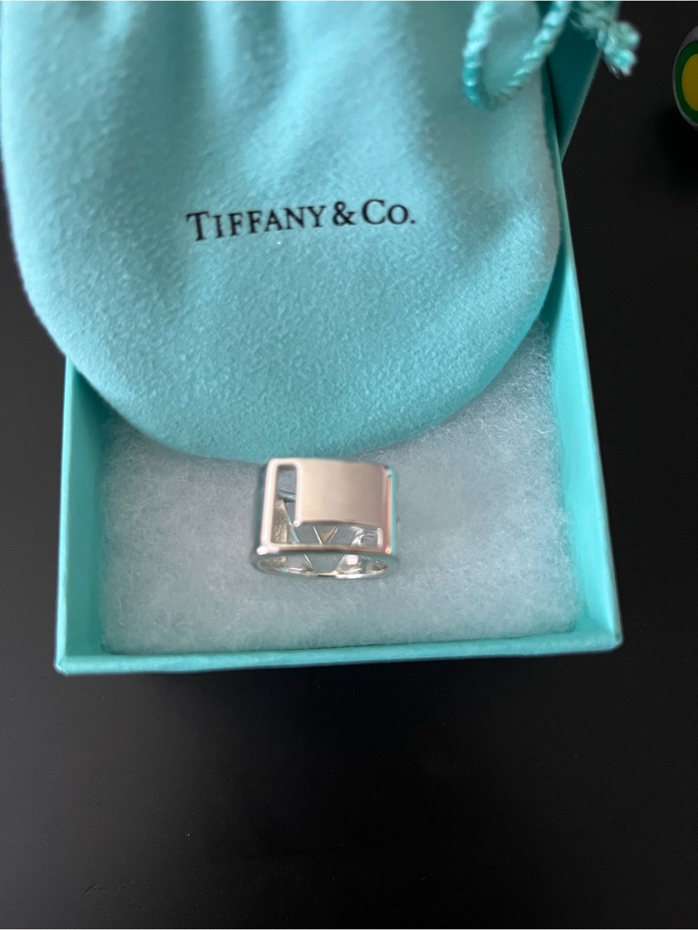 Tiffany & Co. Square LOVE Era Stencil  Ring Sz7